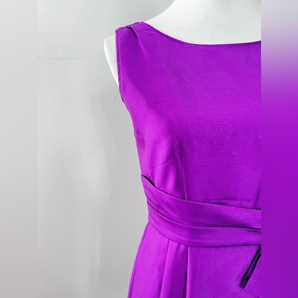 Kate Spade Mademoiselle Silk Sleeveless Fuchsia Sheath Dress with bow on front 2 - Picture 3 of 16